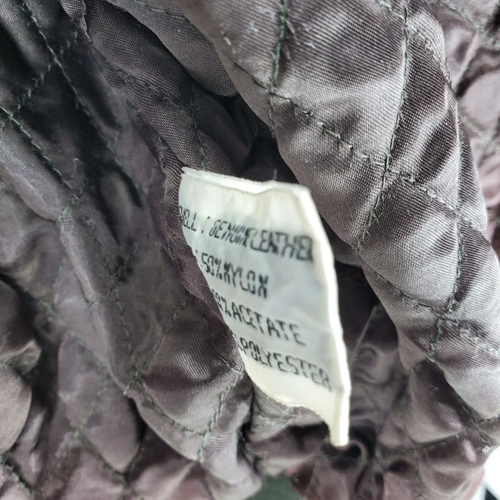 Vintage Forrestel Green Leather Bomber Jacket Size‎ M Naturally Distressed Lined